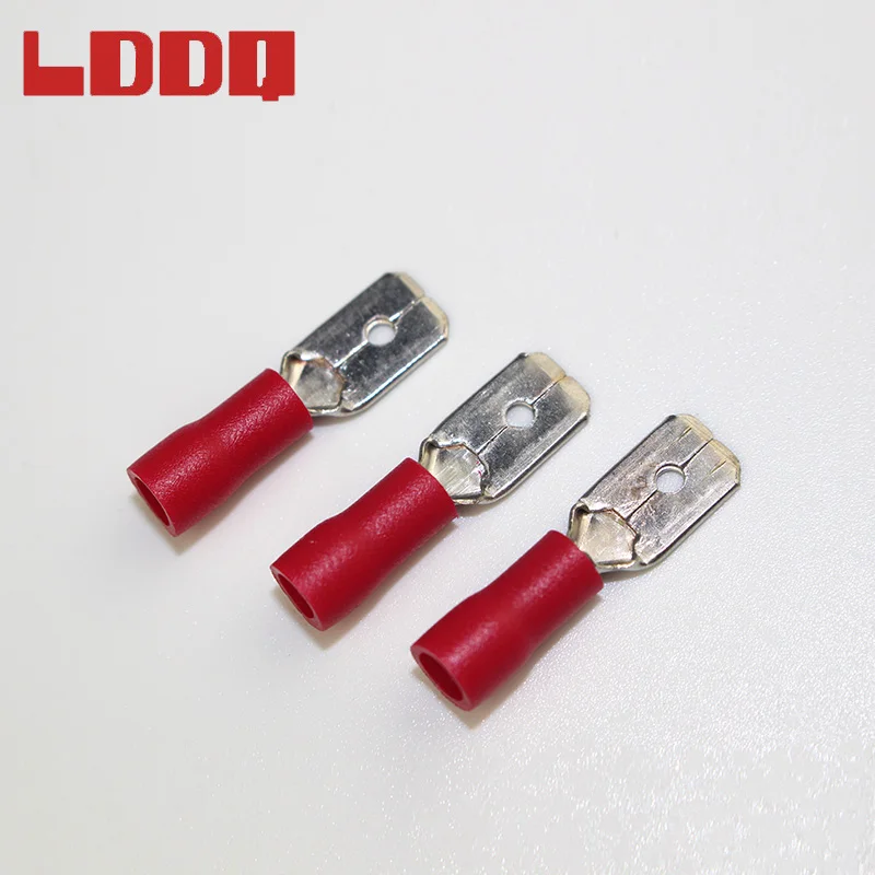 LDDQ 100 шт. 22-16AWG красная Изолированная лопатка обжимной провод Кабельный