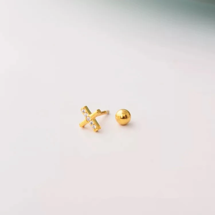 Серьги из стерлингового серебра S925 пробы, модные простые серьги в форме кроса, маленькие серьги в виде косточки для ногтей, серьги для диких девушек, серебряные украшения для ушей