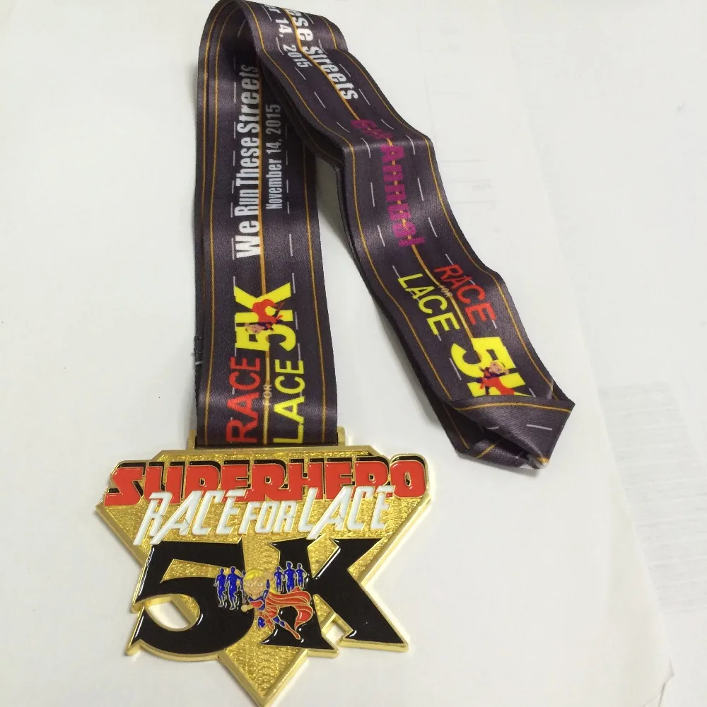 

custom metal medal for Sports events in soft enamel with medal lanyard --57.2mm diameter--200pcs