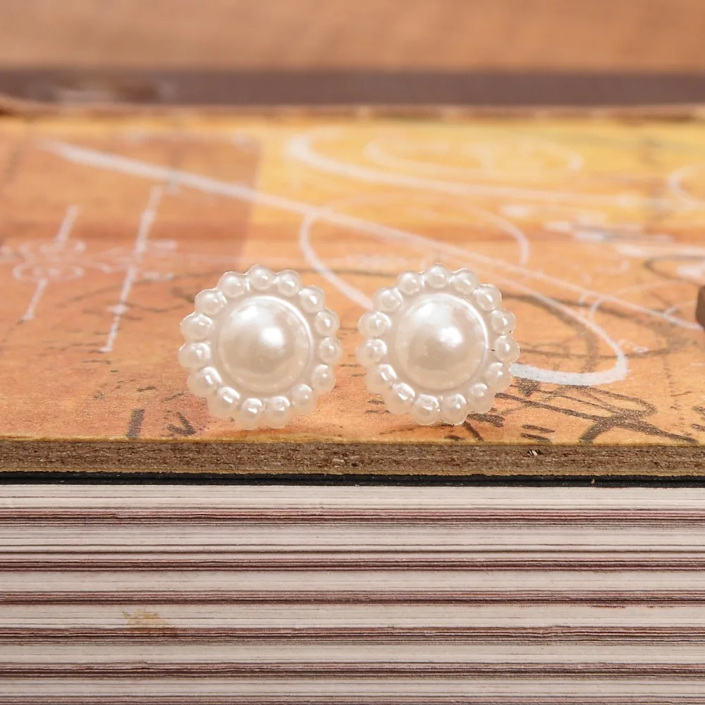 10 пар имитация жемчуга в форме цветка серьги с рисунком для женщин