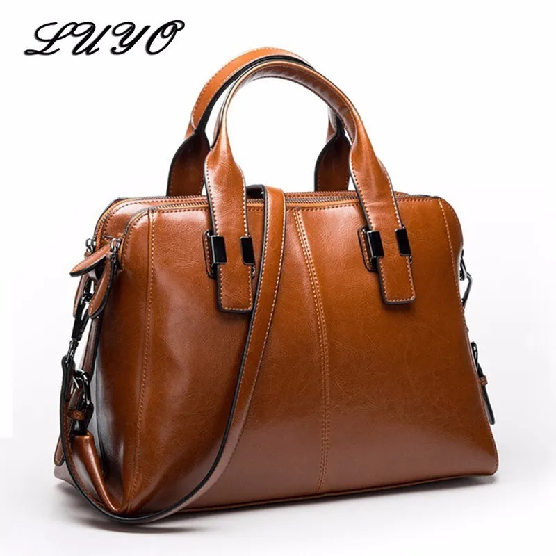 

LUYO Real Natural Leather Ladies Luxury HandBags Women Genuine Leather Bags For Women Totes Messenger Bag Hign Quality Designer