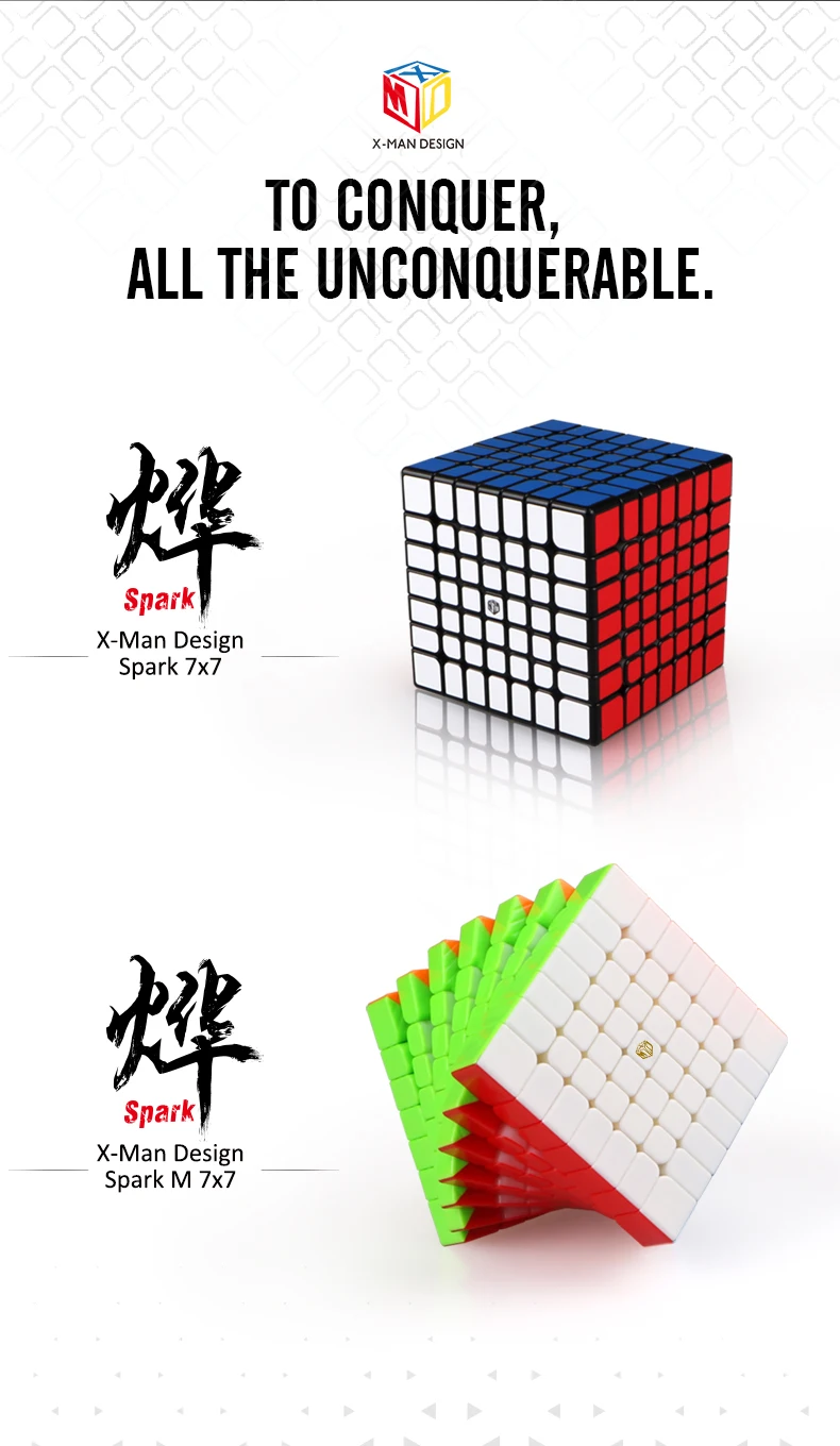 Qiyi mofangge XMD X-Man искры и Spark M Магнитная 7x7x7 Кубик Рубика для профессионалов конкурс Скорость гладкой головоломка извилистые Cubo