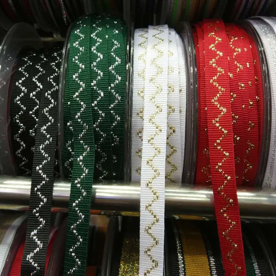 30 ярдов золотая серебряная волнистая лента из полиэстера с узором ширина 1 см для