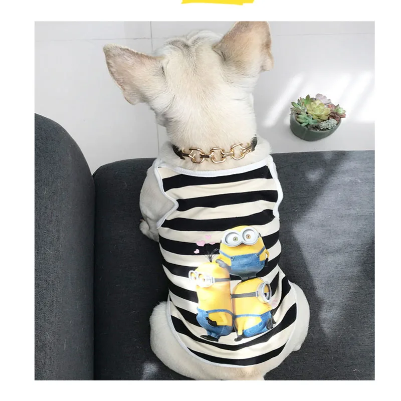 Жилет для домашних животных сезон весна-лето одежда щенков жилет в полоску с
