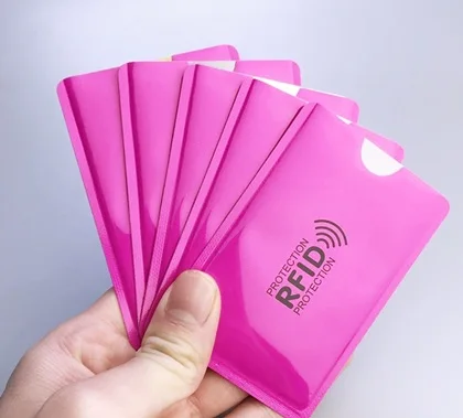 5 шт. Анти Rfid Блокировка ридер замок держатель для карт ID банковский Чехол для карт Противоугонный кредитный держатель для карт защита Алюминия H119 - Цвет: purple-card holder