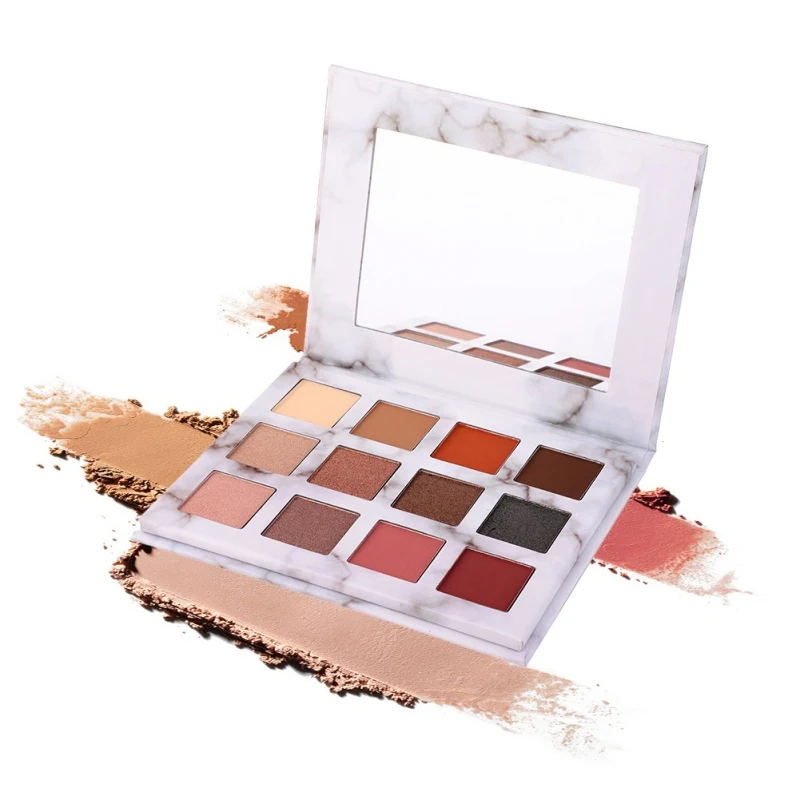 12 видов цветов мерцающие тени для век натуральные мраморные зерна