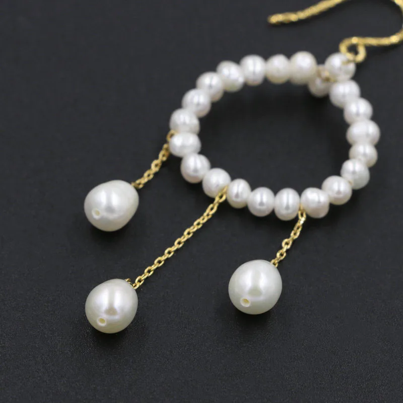 Vintage Statement Freshwater Pearls Tassel Long Dangle Earrings Jewelry Gorgeous Wedding Chandelier for Women Gifts | Украшения и