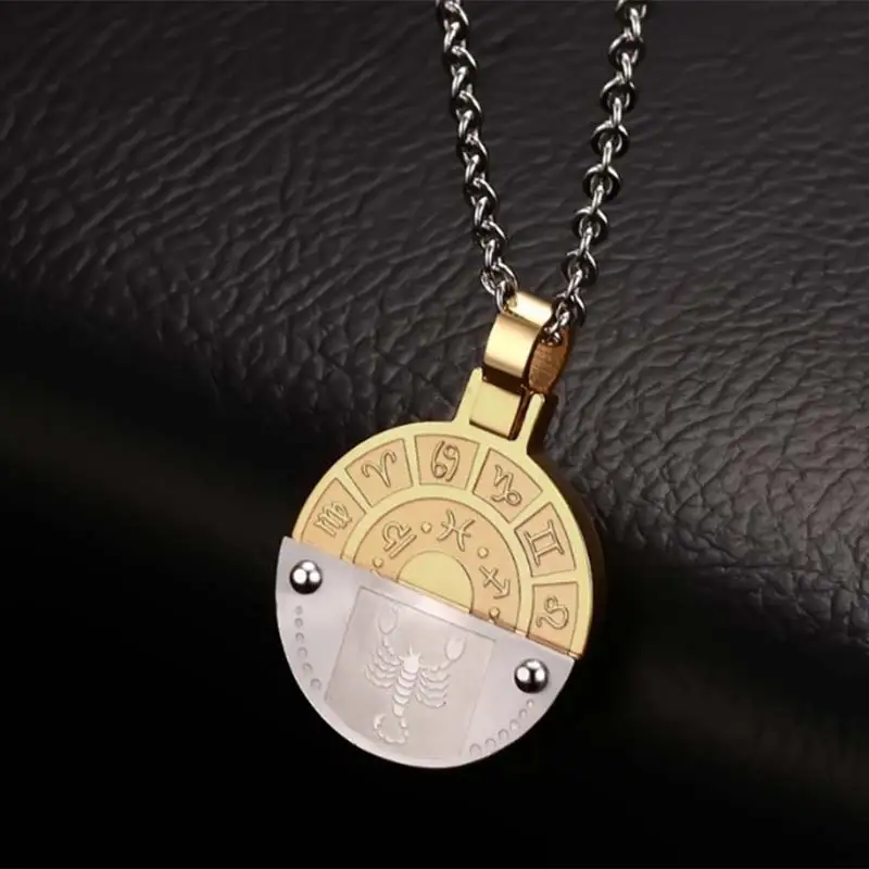 Овен Кулон Цепочки и ожерелья s Нержавеющая сталь Круглый 12 Созвездие серии