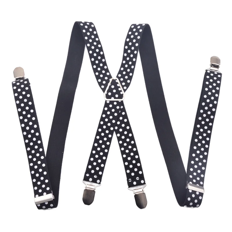 Мужские подтяжки в горошек 4 зажима 2 5 см х женские штаны с регулируемыми