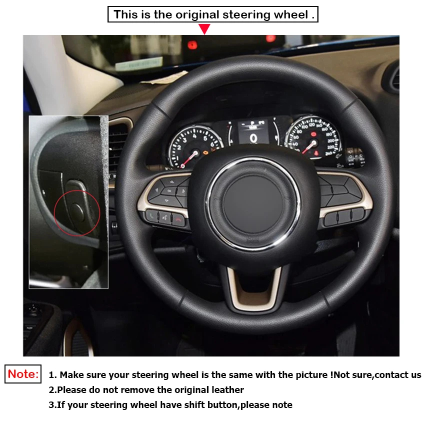 LQTENLEO карбоновое волокно Черный Кожаный Автомобильный руль Крышка для Jeep Compass Renegade- Fiat Toro