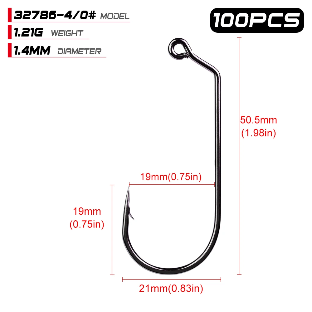 32786 4 100 шт. PRO BEROS Jig большая серия рыболовный крючок один крючок Размер 32786-1/0-5/0 морской окунь - Цвет: 32786 4