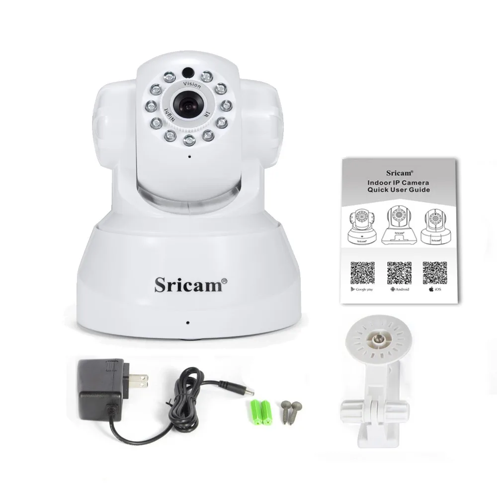 Sricam SP012 WI-FI HD 720 P Крытый Pan/Tilt Onvif Ночного Видения ик-Камера IP Motion Обнаружения