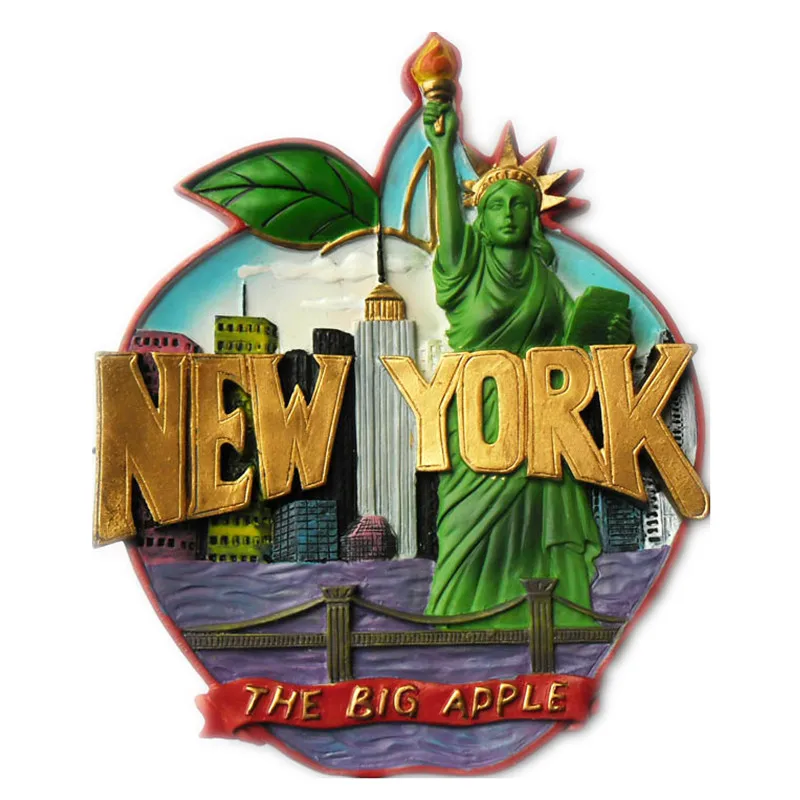 Creative Big Apple New York US Fridge Magnet Statue of Liberty Refrigerator Magnetic Stickers Desktop Wall Decoration Miniature|fridge magnet|new