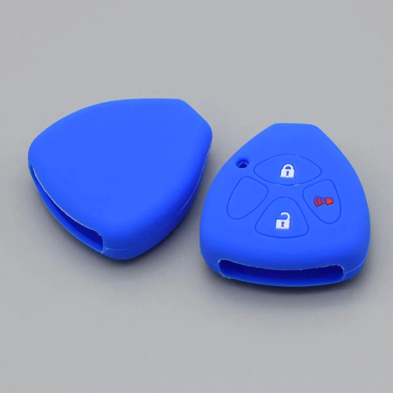 Silicone rubber Key fob cover set cap for toyota Hilux Vitz Rav4 Aqua Camry Highlander Land Cruiser Pardo 3 button remote repair |
