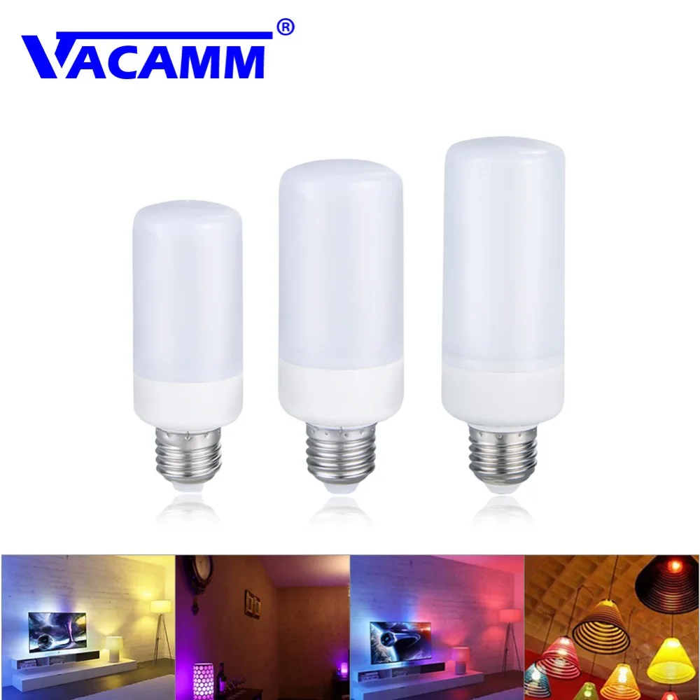 Яркие светодиодные лампы с эффектом пламени E27 E26 E14 E12 B22 85 265V 2835 SMD мерцающим