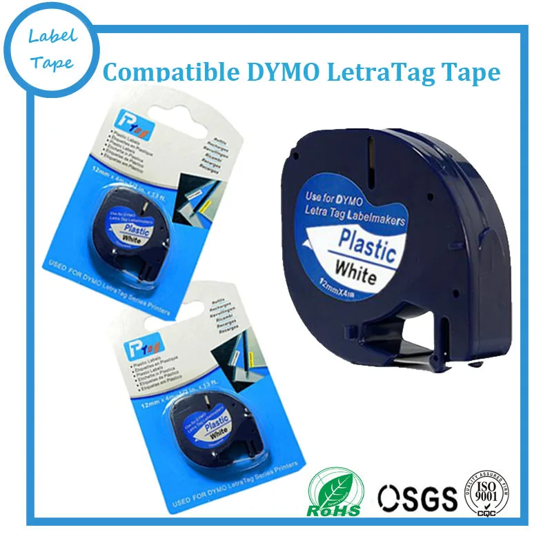 

3PCS 91201 Dymo Letratag Printer Tape Compatible For Dymo Printer Black on White Printer Ribbon