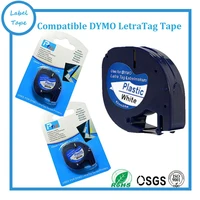 3pcs 91201 dymo letratag printer tape compatible for dymo printer black on white printer ribbon