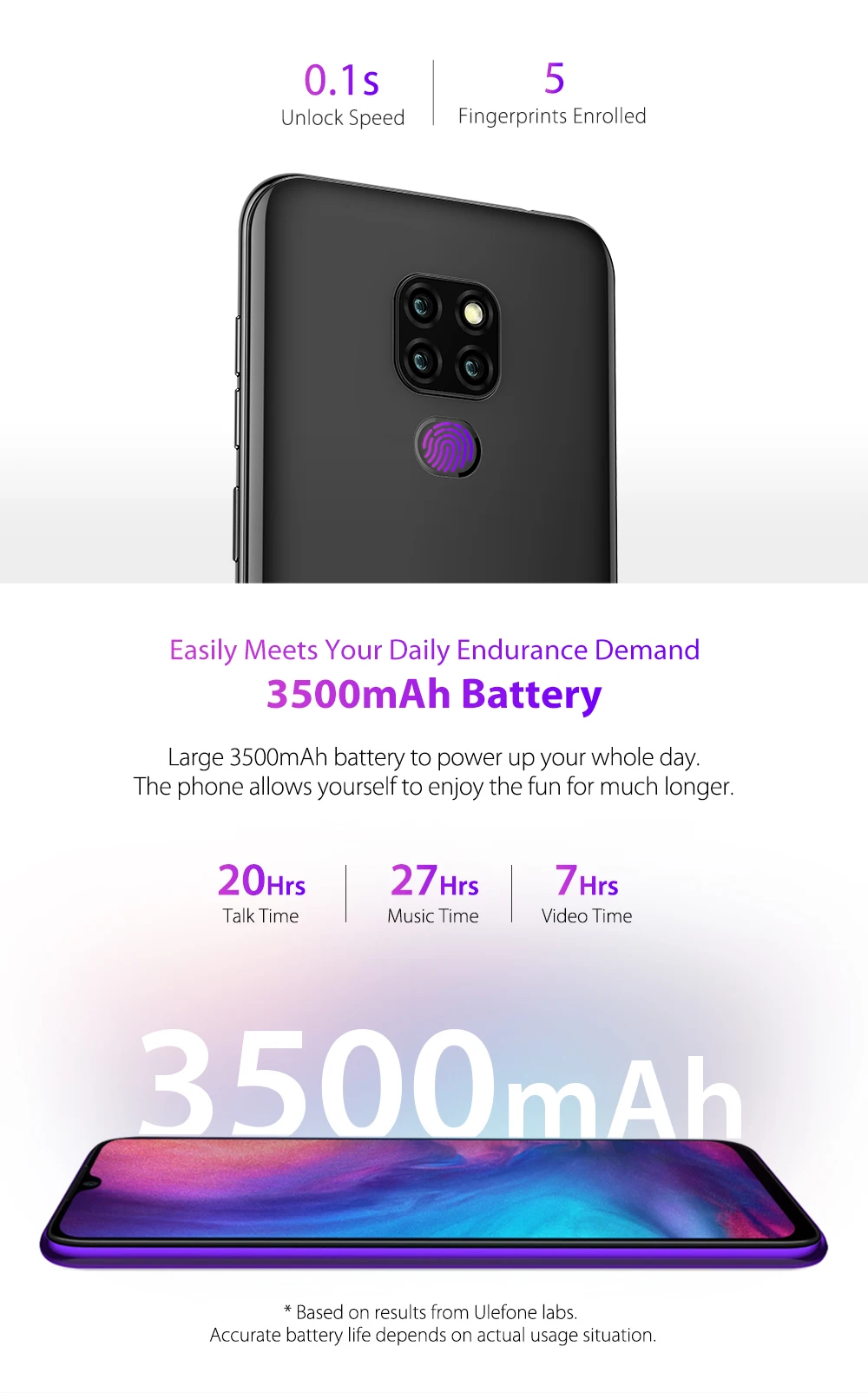 Смартфон Ulefone Note 7 P, Android 9,0, четырехъядерный, 3500 мА/ч, 6,1 дюймов, экран в виде капли воды, 3 Гб+ 32 ГБ, мобильный телефон, разблокировка лица