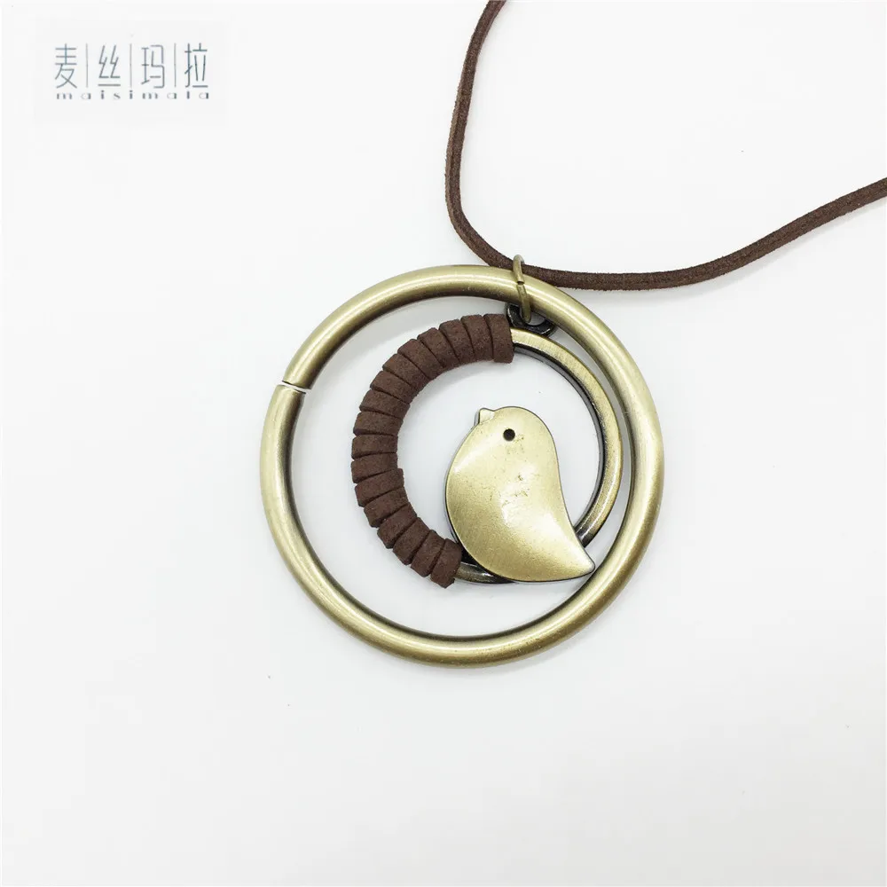 Length Adjustable Leather Rope Chain Bird Women Pendants Necklaces Gifts Trendy Brand Handmade Jewelry | Украшения и аксессуары