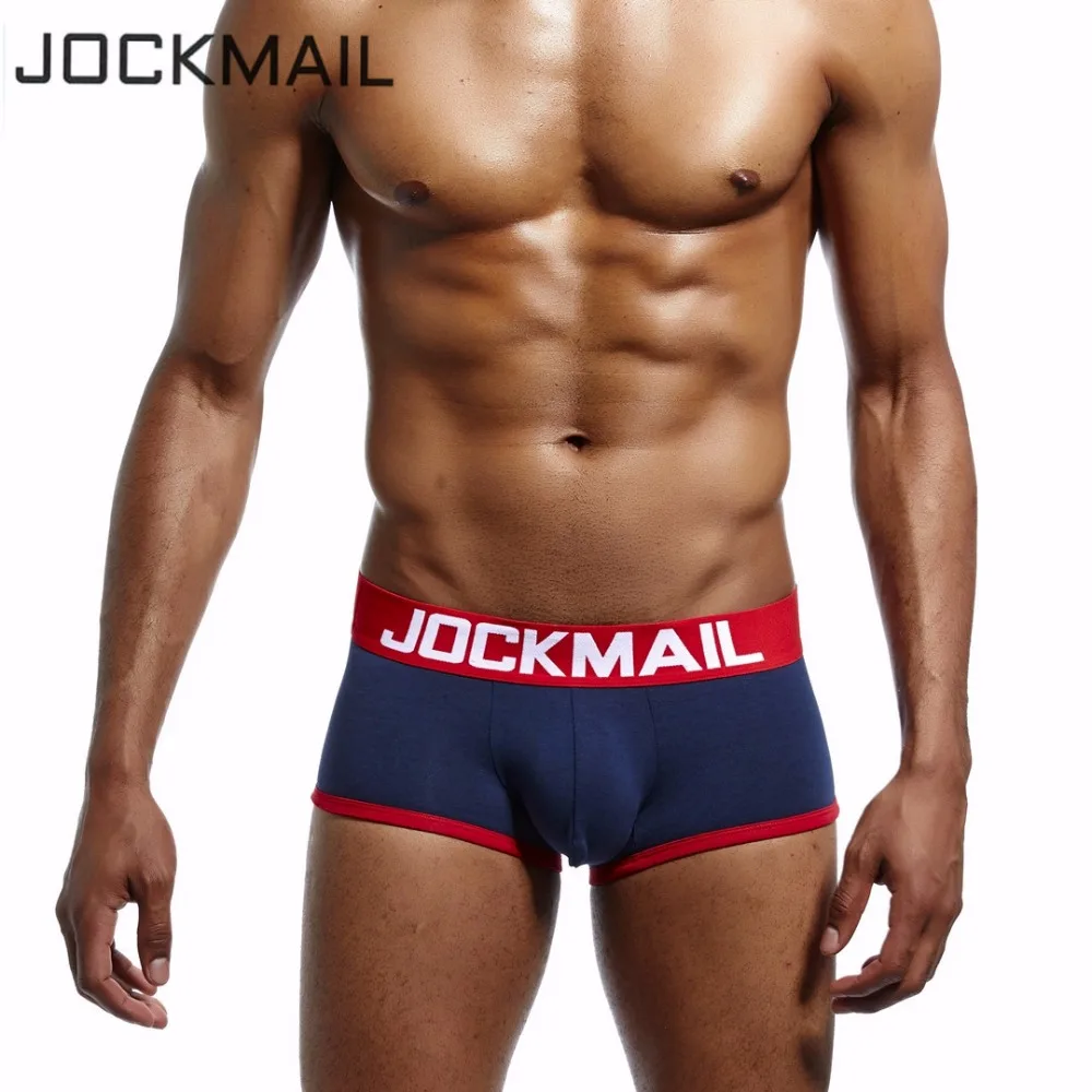 Бренд JOCKMAIL, мужское нижнее белье, боксеры, шорты, открытая спина, ягодицы, хлопок, сексуальное, открытая спина, гей, мужское нижнее белье, JockStrap cuecas, Гей Трусы