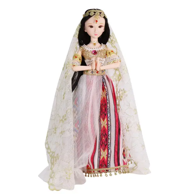 Xiaojing bjd кукла 6 стилей шарнирное тело 25 см этнический стиль девочка кукла включая одежду обувь и подарочная коробка - Цвет: f