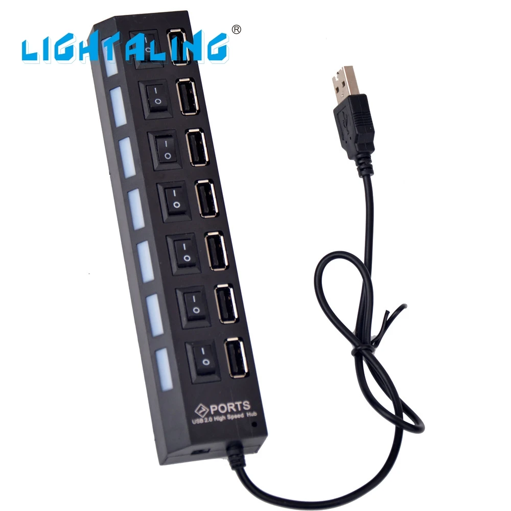 Светильник aling высокого качества 7 портов с USB и батарейным блоком с Usb портом для строительных блоков, набор кирпичей, светильник