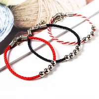 4pcsbag charms handmade rope bracelets for women men children lucky red string beads cotton bracelets jewelry gift adjustable