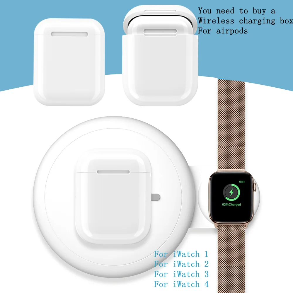 Беспроводное зарядное устройство CASEIER для Apple Watch 4 3 2 1 12 5 Вт QI быстрое двойная