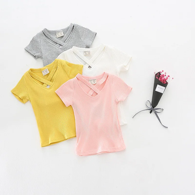 Wholesale 2018 Girls Shirts Birthday Toddler Girl Tiny Cottons Baby Summer Grey Top New Born Clothes | Детская одежда и обувь