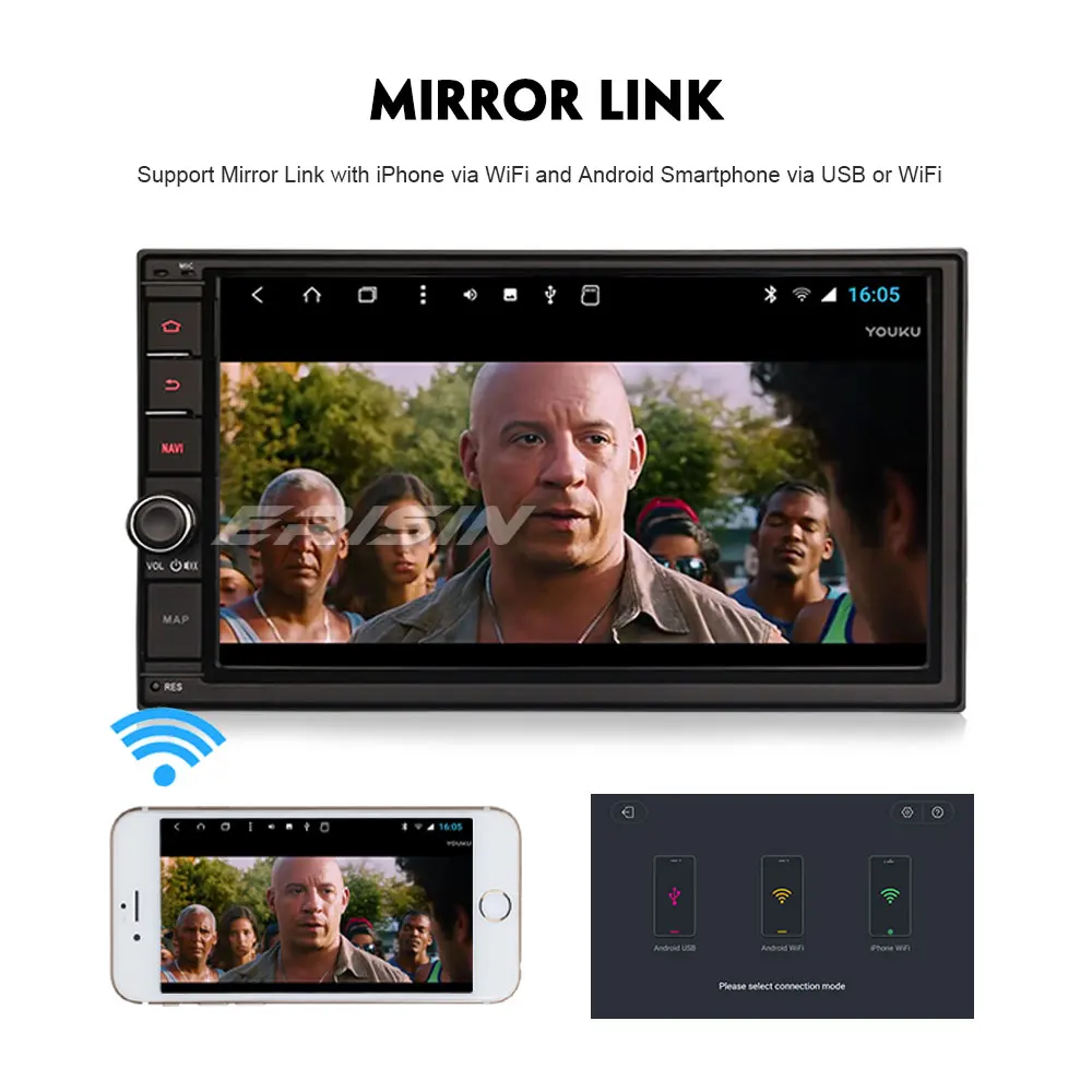 Erisin ES8270U 7 &quotT8 Восьмиядерный Android 8 1 автомобильная стереосистема WiFi 4G DAB + DVR TPMS OBD BT