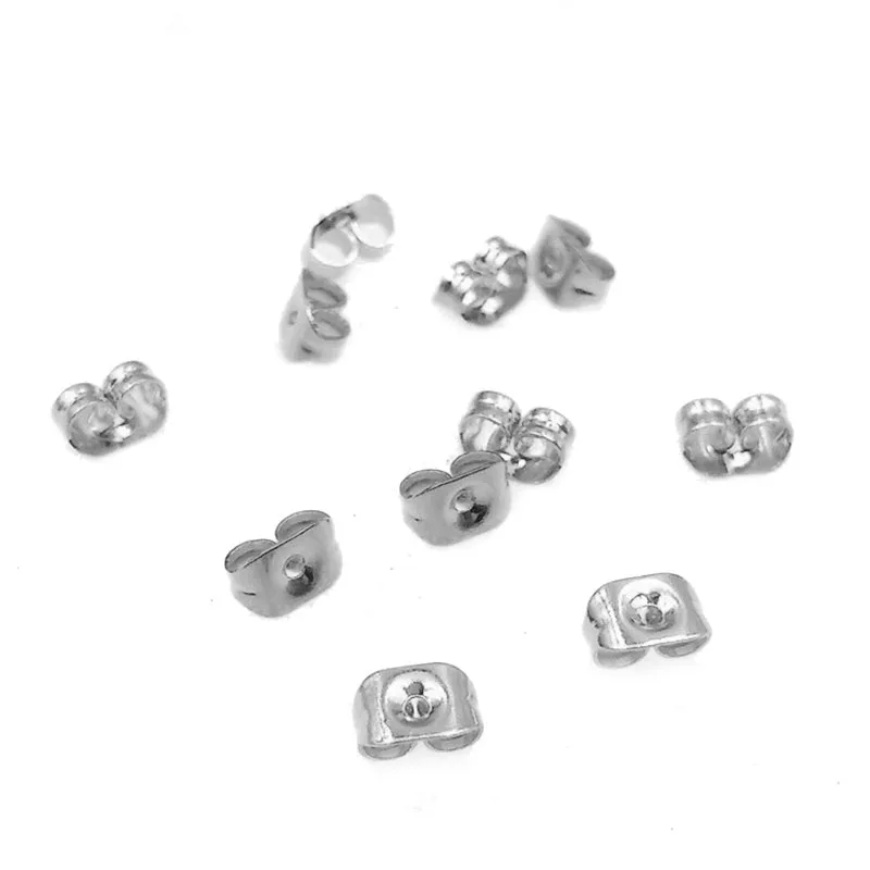 

100PCS High Quality Stainless Steel Gold Silver Color Earring Backs For Jewelry Making Finding Earrings DIY Ear Back Plug