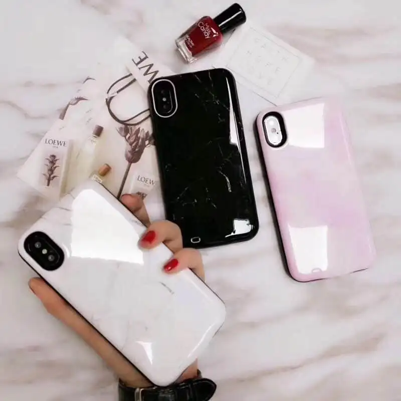 Для iPhone X аккумулятор чехол мраморный 6000mAh Перезаряжаемое внешнее портативное зарядное устройство защитный зарядка.