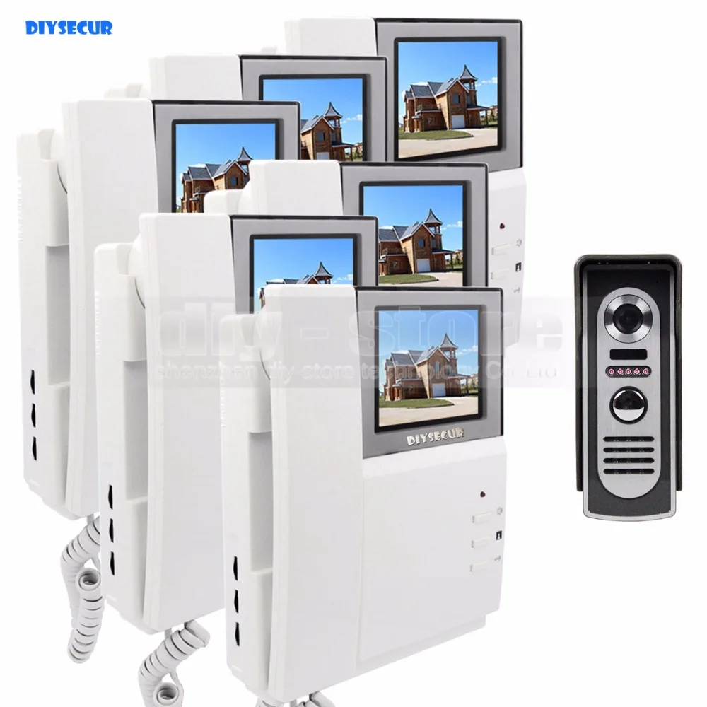 DIYSECUR 4 3 дюймов 800x480 HD монитор видеодомофон дверной звонок + ИК камера ночного