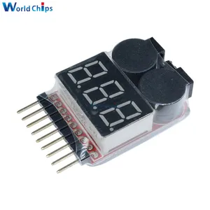 Индикатор напряжения литий-ионного аккумулятора 1-8S 2 в 1 тестер низкого напряжения зуммер сигнализация для радиоуправляемого автомобиля лодки светодиодный 3,7-30 в двойной динамик