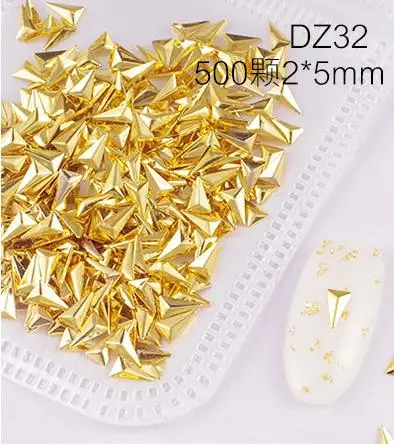 DZ-32 500pcs 200/500 шт смешанные, круглая, квадратная, с заклепками в виде звезд, на шпильки из металлического сплава, дизайн ногтей искусство украшения с заклепками 3D Сделай Сам ногти наклейки украшения Декор - Цвет: DZ-32 500pcs