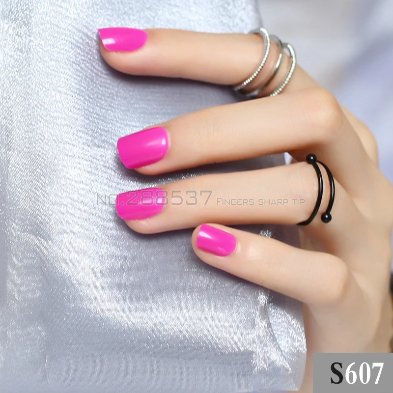 Яркие однотонные накладные ногти 24 шт. сексуальные розово красные конфеты