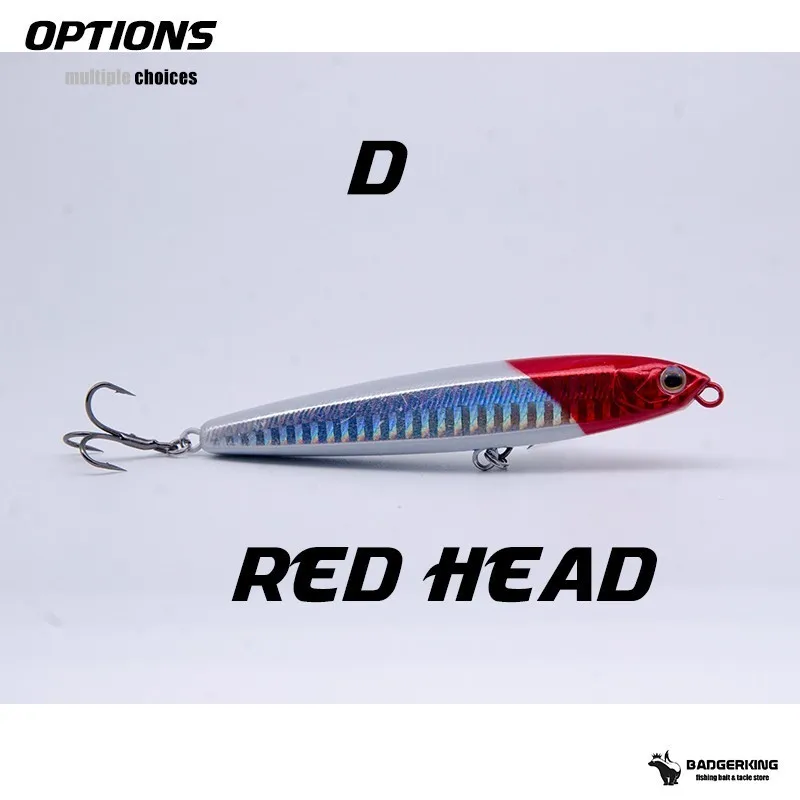 redhead 10 г 14 г 19 г 24 г тонущий гольян приманка для рыбалки карандаш воблеры жесткая приманка металлическая жесткая приманка искусственная приманка Воблер для ловли на крючок - Цвет: redhead