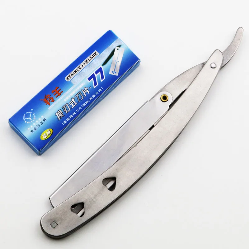 Складной бритвенный станок 77 02 с 10 лезвиями|straight barber|folding shaving knifeshaving knife |