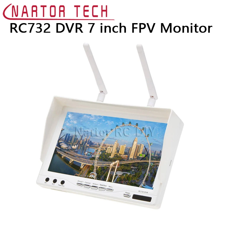 Новый RC732 DVR AIO 7 дюймов HD LCD FPV монитор Встроенный аккумулятор и 32CH 5 8G беспроводной