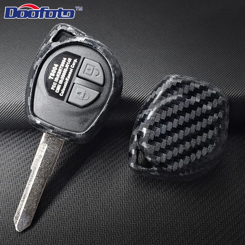 Doofoto Carbon Fiber Grain Car Key Covers Case For Suzuki SX4 Swift Liana Grand Vitara Ignis Jimny Styling Auto Accessories | Автомобили и