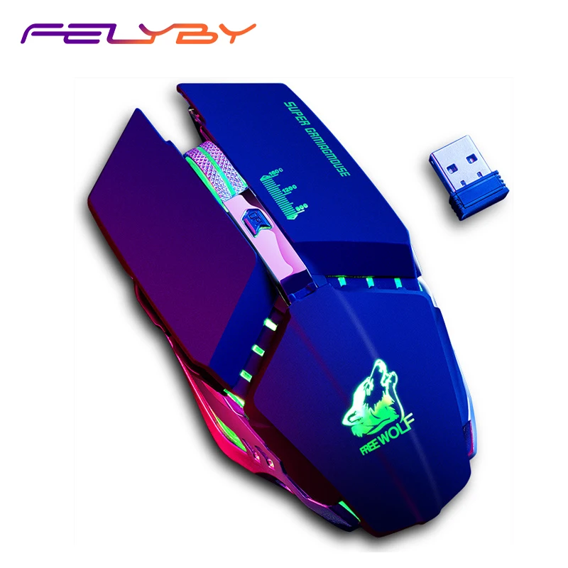 FELYBY X11 игровая беспроводная мышь 1600 dpi 6 кнопок светящаяся классная мышь для компьютера и ноутбука
