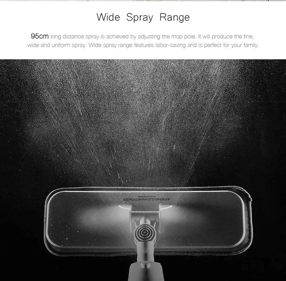 

Original Deerma Water Spraying Sweeper Floor Cleaner Carbon Fiber Dust Mops 360 Rotating Rod 350ml Tank Waxing Mop XJ30