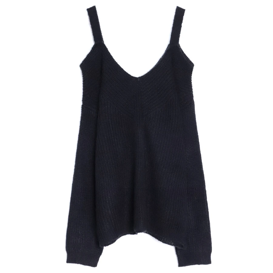 Off The Shoulder Women Knitting Tops Fashion V Neck Solid Skinny Sweaters Ladies Long Sleeve Slim Clothes Outfit 5Zc0294 | Женская