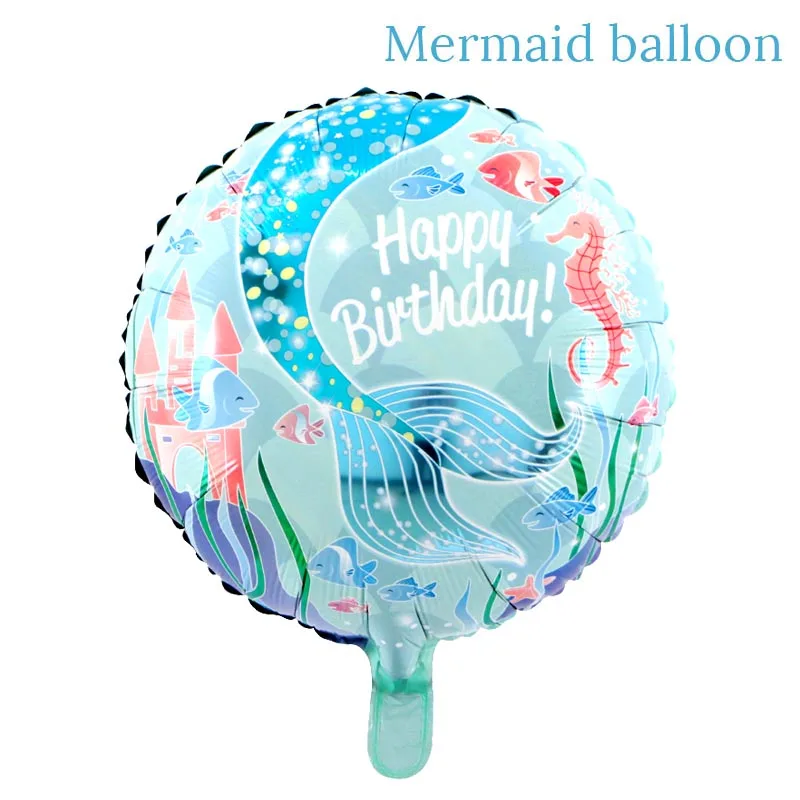 1pcs Foil Balloon JOY-ENLIFE Русалка Морская звезда морской конек Блестящий Топпер для торта на день рождения украшения для детской вечеринки - Цвет: 1pcs Foil Balloon