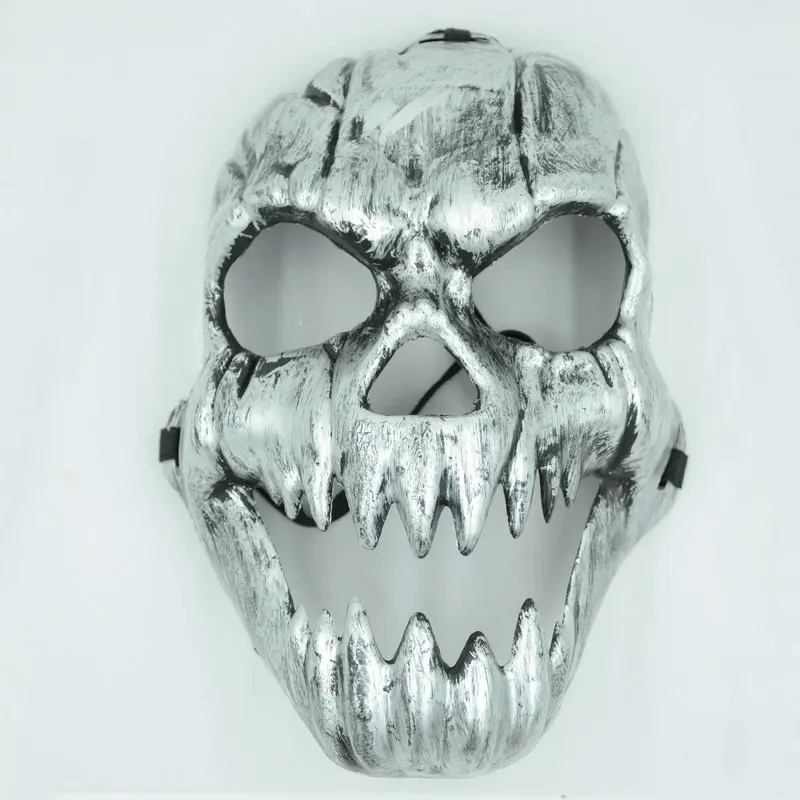 Silver Skull Face Маскарадные маски спартанская тема Вечерние Маски с золотым черепом украшения для взрослых маскарадный Бал Античные маски на Хэллоуин лицо, Q - Цвет: Silver Skull Face