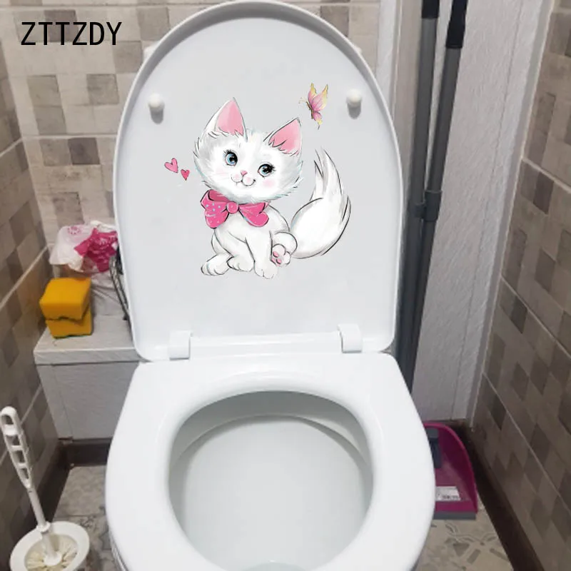 

ZTTZDY 22,1*23,3 см милый маленький кот домашний декор для детской комнаты Настенные наклейки для ванной комнаты