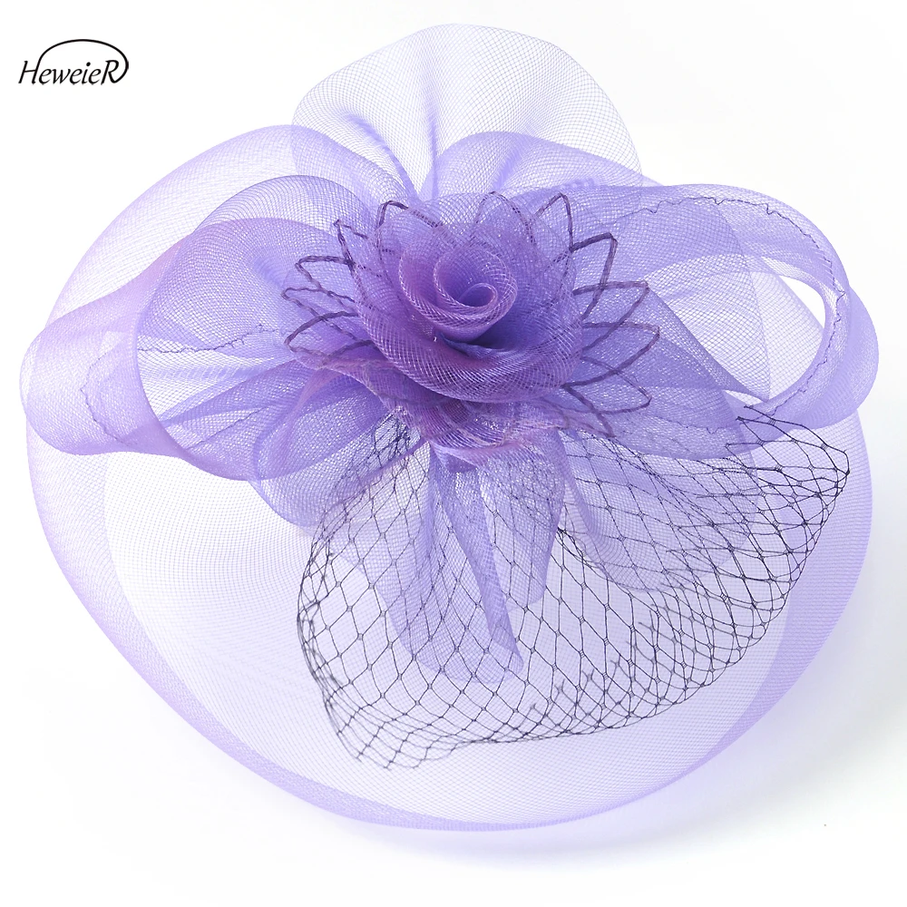 

Lady Women Bride Bowknot Net Fascinator Hats Wedding Races Cocktail Party Hair Jewelry Clip Fancy Derby Headdress Hairpiece