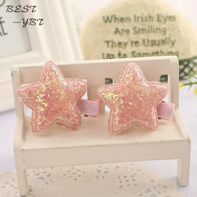 

2pcs/lot Sequin Star Baby Girls Hair Clip Accessories Headwear Kids Children Barrettes Hairpins