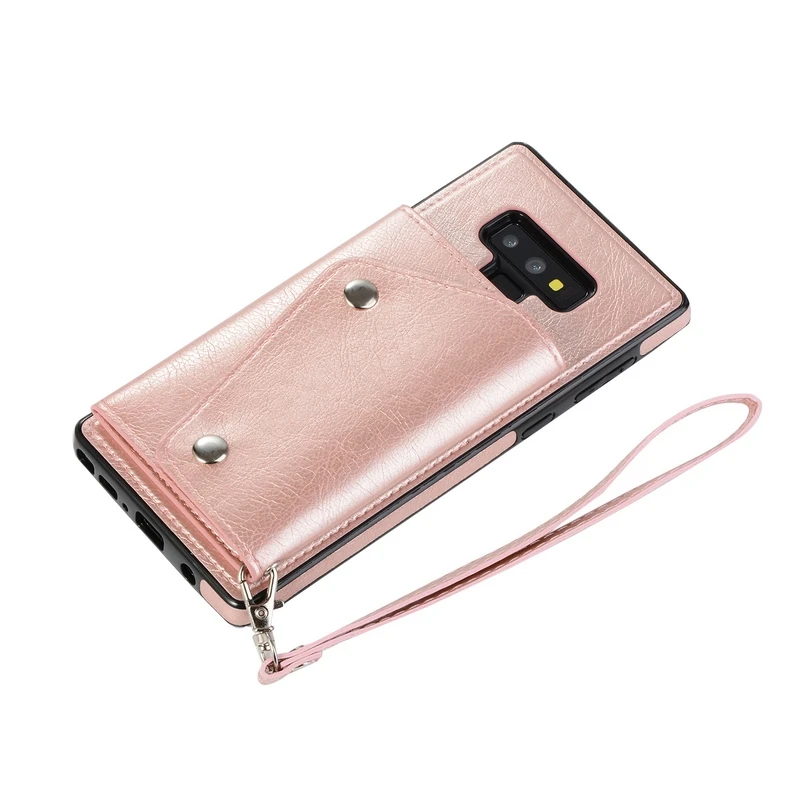 High-end Leather Wallet Phone Case For Samsung Note 9 8 S10e S10 S9 S8 plus S7 edge Vintage Stand Cover w/Card Holder Hand Strap |