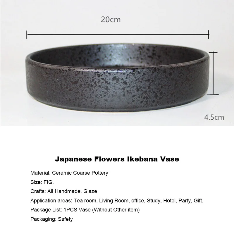 Краткое Ikebana цветочный горшок настольная грубая керамическая ваза японский